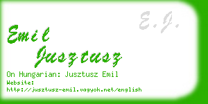 emil jusztusz business card